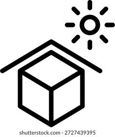 Evite la luz solar directa Icono Ilustración Vector