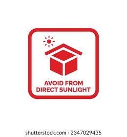 Avoid from direct sunlight packaging mark icon symbol vector