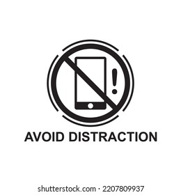 avoid distraction icon , cellphone icon