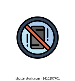 Avoid, Distractions, Mobile, Off, Phone  Flat Color Icon. Vector icon banner Template
