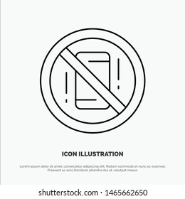 Avoid, Distractions, Mobile, Off, Phone Line Icon Vector. Vector Icon Template background