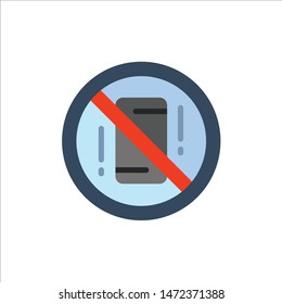 Avoid, Distractions, Mobile, Off, Phone  Flat Color Icon. Vector icon banner Template