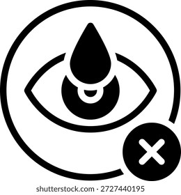 Evite el contacto visual Icono de glifo Ilustración Vector