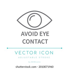 Avoid Eye Contact Line Icon. Cosmetic Warning Vector Symbol.