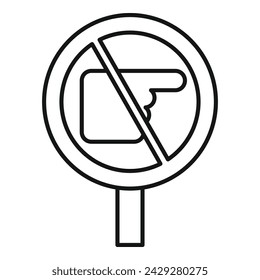 Avoid finger contact sign outline simple vector. Home risk. People social crowd