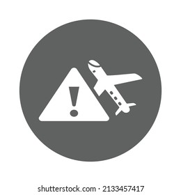 Avoid, Flight ban icon. Gray vector Illustration.
