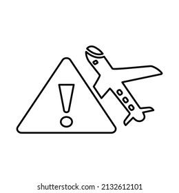 Avoid, Flight ban outline icon. Line art vector design.