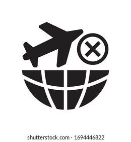 evitar icono de viaje global - ilustración vectorial