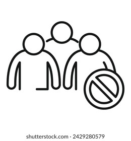 Avoid group people icon outline vector. Social distance. Virus health care