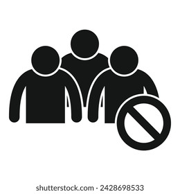 Avoid group people icon simple vector. Social distance. Virus health care