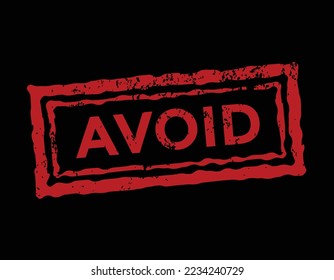 avoid, grunge red rubber stamp, vector illustration 