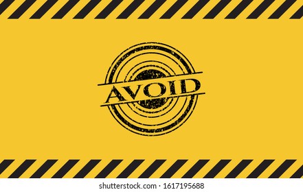 Avoid grunge warning sign emblem. Vector Illustration. Detailed.