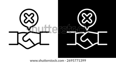 Avoid Handshake Icon Of Line Black And White Style