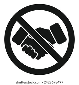 Avoid handshake sign icon simple vector. Person social distance. Pandemic people