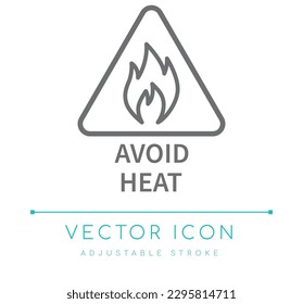 Evitar el icono de la línea del vector de cuidado de joyas de calor