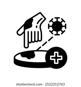Avoid Infect Surfaces Glyph Icon, Vector illustration
