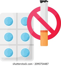 Avoid nicotine combined Products Concept Vector color Icon Design, No Tobacco day Symbol, Quit smoking Sign, Cigarette or Smoker Stock Illustration