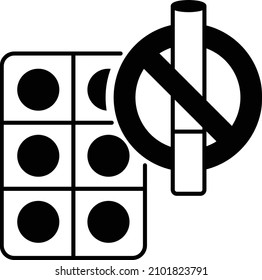 Avoid nicotine combined Products Concept Vector color Icon Design, No Tobacco day Symbol, Quit smoking Sign, Cigarette or Smoker Stock Illustration
