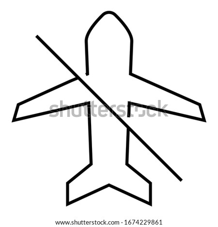 Avoid nonessential travel concept, oronavirus disease COVID-19 advice for the public sign on white background, commercial aeroplane with Stop symbol Vector Icon design