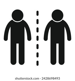 Avoid person contact icon simple vector. Social distance. Stop virus risk