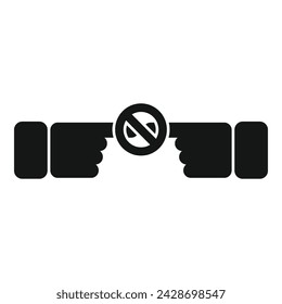 Avoid person contact icon simple vector. Gesture home prevention. Pandemic people sick