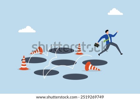 Avoid pitfall, Intelligent entrepreneur navigates through numerous challenges to reach business success.