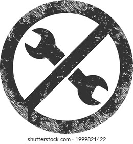 Avoid repair icon with grunge effect. Isolated vector avoid repair icon image with grunge rubber texture on a white background.