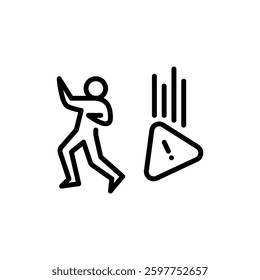 Avoid risk icon with outline style