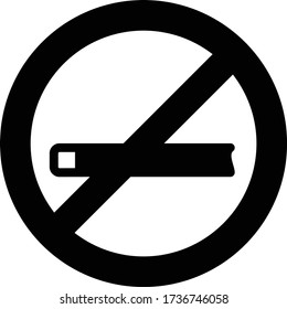 Avoid Smoking Cigarette while fasting concept, Dont use nicotine in daylight during ramadan vector Glyph Icon Design, Ramazan kareem and Islamic Symbols on white background,