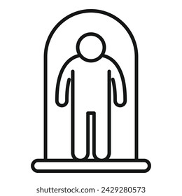 Avoid social contact capsule icon outline vector. Person health care. Virus precaution