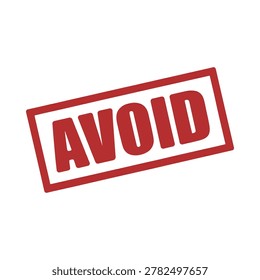 Avoid stamp icon red ink on white background