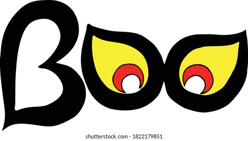 Avoid the stare of these creepy  halloween eyes. This clip art piece features the word boo and set of spooky eyes.
