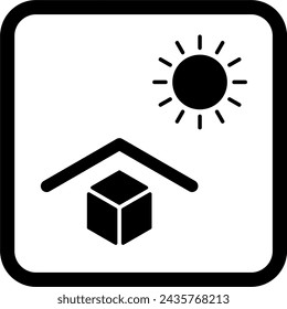avoid sun beam icon vector. Symbols, signs, boxes