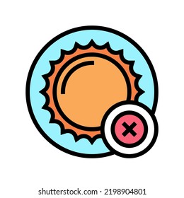 Avoid Sun Color Icon Vector. Avoid Sun Sign. Isolated Symbol Illustration