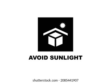 Avoid sunlight cardboard simple flat icon vector illustration