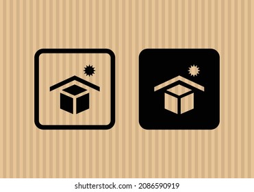 Avoid Sunlight Simple Flat Icon Vector Illustration With Cardboard Texture Background