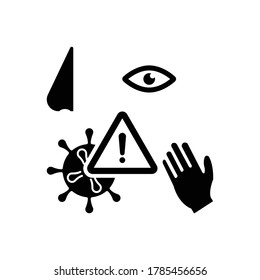 Avoid Touch face, nose, eyes Icon ( vector )
