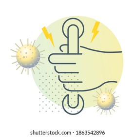 Avoid Touching Door Handle - Icon as EPS 10 File