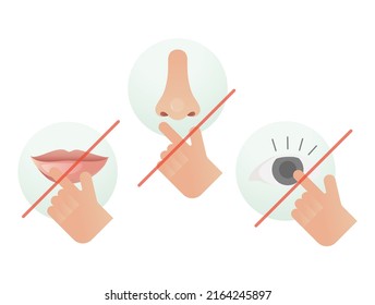 Avoid Touching Eye Nose and Mouth  - Illustration as EPS 10 File