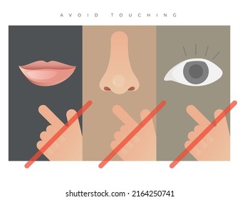 Avoid Touching Eye Nose and Mouth  - Illustration as EPS 10 File