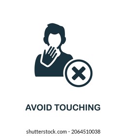 Evitar tocar el icono. Signo monocromo de la colección de bloqueo. Creative Evitar tocar la ilustración del icono para el diseño web, infografías y más