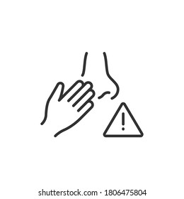 Avoid touching nose icon. COVID-19 prevention. Line vector. Isolate on white background. EPS 10