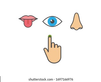 Avoid touching your face. Vector illustration, flat design.