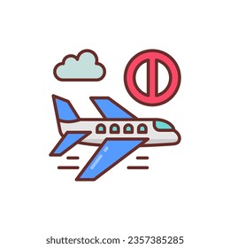 Avoid Traveling icon in vector. Illustration