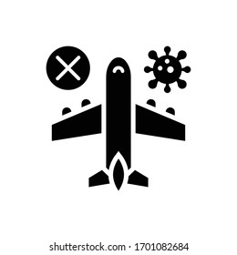 Avoid Traveling Vector Solid illustration. Corona virus icon. 