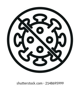 avoid the virus icon. Black on white background isolated