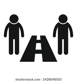 Evite caminar distancia icono vector simple. Precaución en casa. Detener el riesgo para la salud