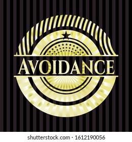 Avoidance golden emblem or badge. Vector Illustration. Detailed.