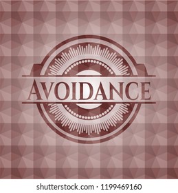 Avoidance red geometric emblem. Seamless.
