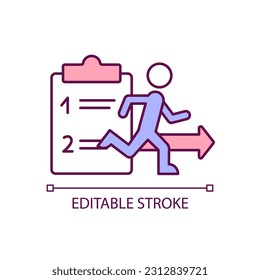 Avoidance of work duties RGB color icon. Decline task at workplace. Reject job assignments. Absenteeism. Isolated vector illustration. Simple filled line drawing. Editable stroke. Arial font used